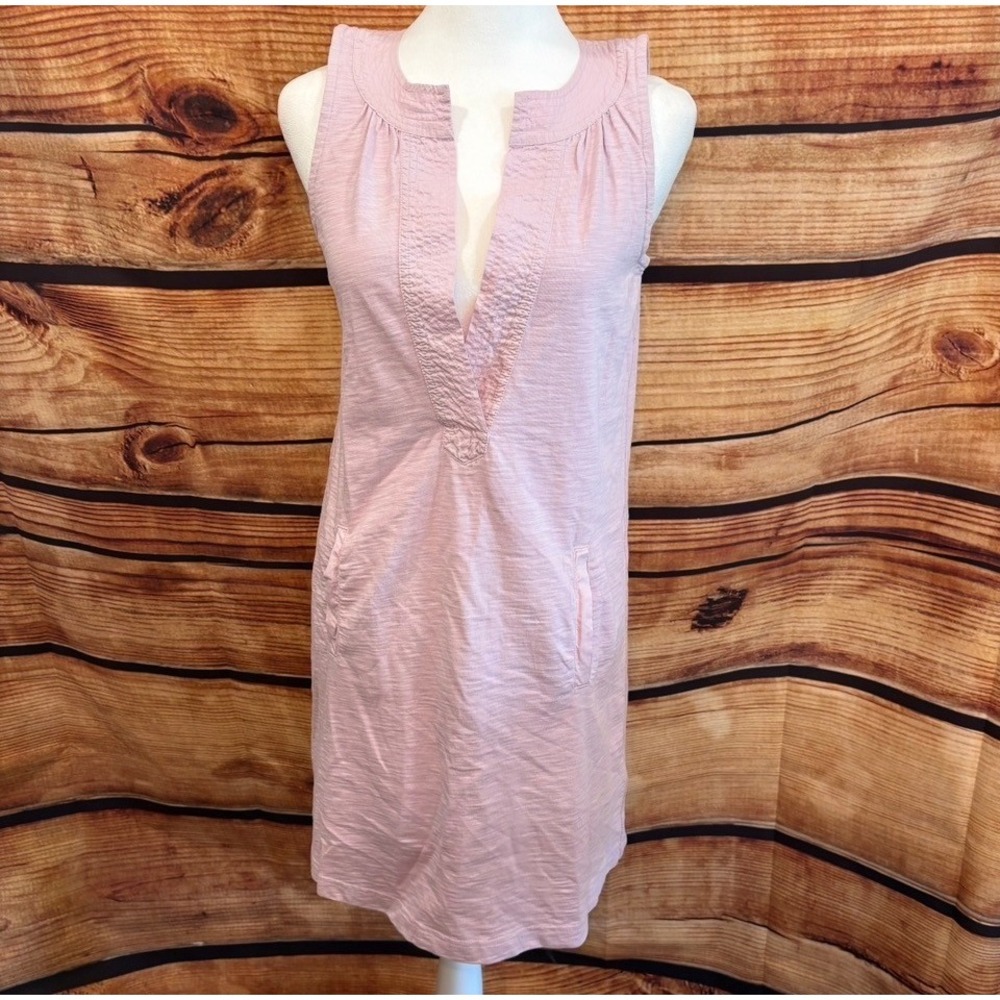J.Crew Womans Sleeveless Lavender Boho V Neck Pocket Shirt Dress Size S